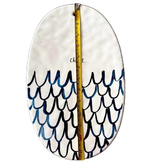 Rae Dunn Indigo Wave Pattern Cheese Charcuterie Platter - Picture 3 of 7